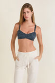 תמונת דוגמן קידמית של Everlux Denim Print Sweetheart Bra