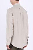 תמונת דוגמן אחורית של Classic Fit Linen Shirt in Beige
