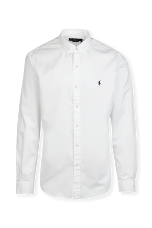 חולצת כפתורים כותנה בלבן POLO RALPH LAUREN