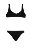 תמונה אחורית של Lumiere Sporty Lurex Bikini in Black