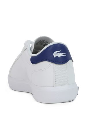 מידות 28.5-33.5 נעלי סניקרס לבנות עם לוגו כחול LACOSTE KIDS