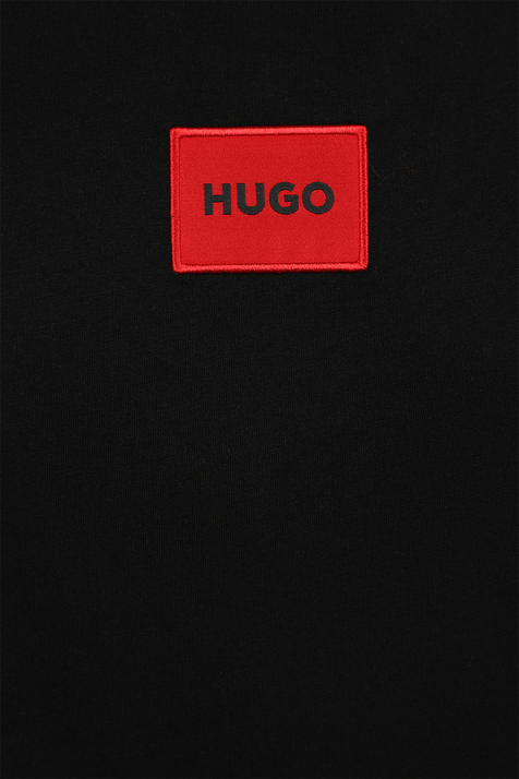 Black T-Shirt With Logo Label HUGO