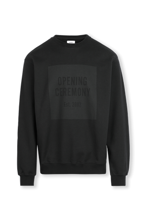Box Logo Print Straight Sweatshirt in Black OPENING CEREMONY