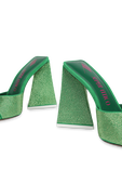 נעלי עקב דבון ירוקים עם אבנים משובצות THE ATTICO