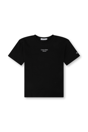 גילאי 4-16 חולצת טי שחורה עם לוגו לבן CALVIN KLEIN