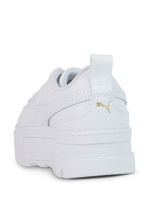 מידות 35-39 נעלי סניקרס מאייז מעור בצבע לבן PUMA KIDS
