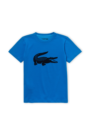 גילאי 2-16 חולצת טי בכחול עם לוגו תנין גדול LACOSTE KIDS