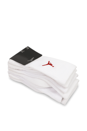 מידות 27-35 שלושה זוגות גרביים בלבן עם לוגו JORDAN