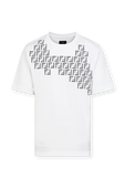 חולצת טי מכותנה עם לוגו רקום FENDI