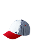 כובע בייסבול עם פסים בגווני כחול, לבן ואדום PETIT BATEAU