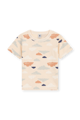 חולצת טי בהדפס עננים - גילאי 3-5 PETIT BATEAU