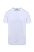 חולצת טי מכותנה בגוון לבן עם פאצ' לוגו בחזית DIESEL