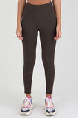 תמונת דוגמן קידמית של MK Monogram Print Leggings in Brown