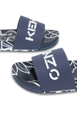 מידות 28-36 כפכפי סליידס כחולים עם לוגו מוטבע KENZO KIDS