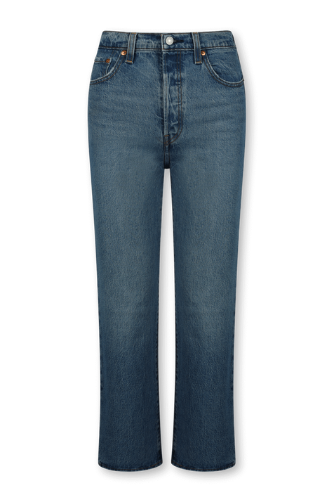 מכנסי ג'ינס ריבקאייג' קרופ כחולים