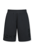 מכנסיים קצרים שחורים עם לוגו רקום GIVENCHY