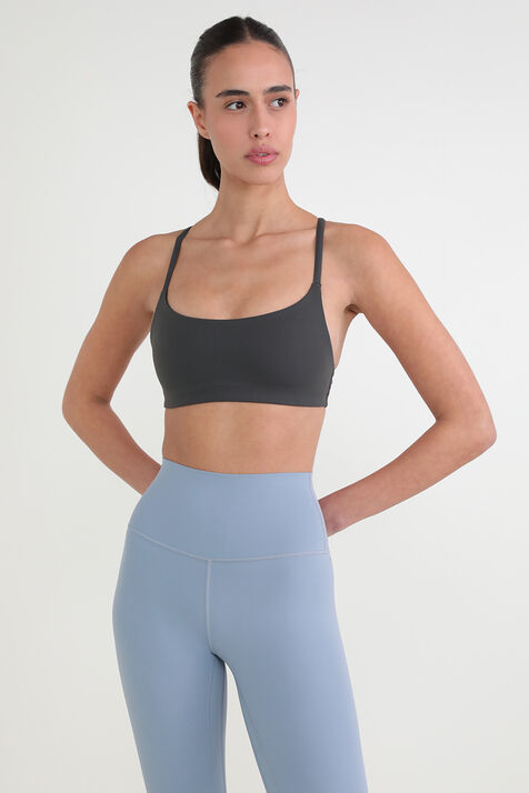 Wunder Train Strappy Racer Bra Light Support, A/B Cup Twill