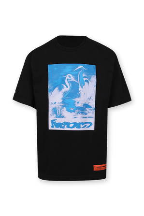 Heron Logo Over Tee in Black HERON PRESTON