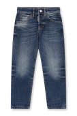 גילאי 4-16 מכנסי ג'ינס בשטיפה כהה עם שפשופים DSQUARED2 KIDS