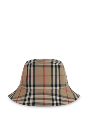כובע באקט עם הדפס משבצות אייקוני BURBERRY