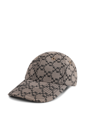 כובע מצחיה בגוון בז' עם פרינט מונוגרמי רקום OFF WHITE