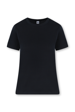 חולצת טי שחורה עם צווארון גבוה PETIT BATEAU