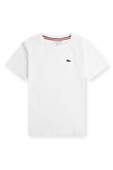 גילאי 2-12 חולצת טי בלבן עם פאץ' לוגו בחזה LACOSTE KIDS