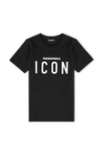 מידות 4-16 חולצת ICON בשחור DSQUARED2 KIDS