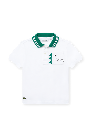 גילאי 1-8 חולצת פולו לבנה LACOSTE KIDS