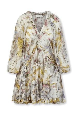 שמלת ג'וד מדורגת עם הדפס פרחוני ממשי  ZIMMERMANN