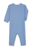 בגד גוף ארוך בפסים כחול לבן - גילאי NB-12 חודשים PETIT BATEAU