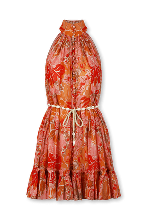 שמלת קולר עם הדפס פרחוני ממשי ZIMMERMANN