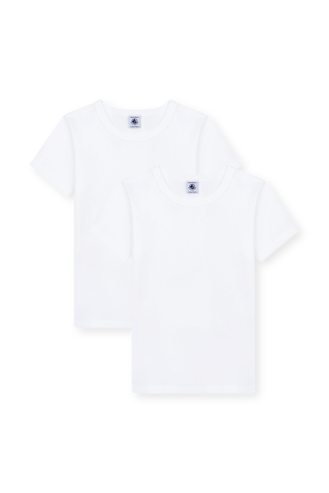 מארז שתי חולצות טי בגוון לבן - גילאי 10-12 PETIT BATEAU