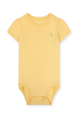 גילאי 12- 24 חודשים בגד גוף קצר צהוב POLO RALPH LAUREN KIDS