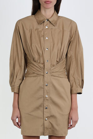 Button Down Mini Dress in Brown DSQUARED2