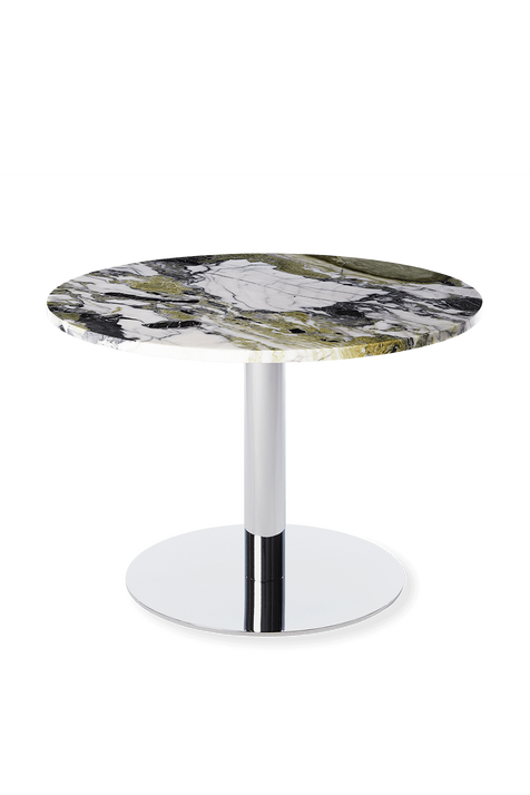 שולחן צד עגול משיש בצבעי שחור, לבן וירוק TOM DIXON