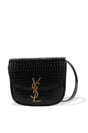 תיק קאיה מעור בגימור קרקו בצבע שחור SAINT LAURENT