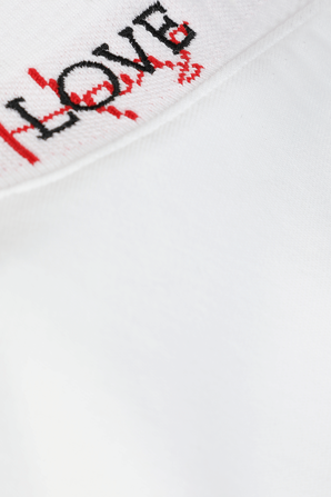 Logo Neckline Cotton Shirt in White HUGO