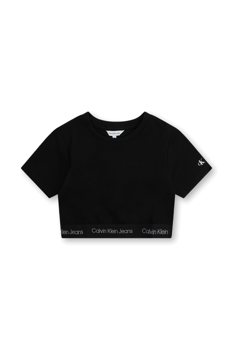 חולצת קרופ עם לוגוטייפ - גילאי 4-16 CALVIN KLEIN