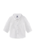 חולצה מכופתרת קלאסית בלבן -  גילאי 6-36 חודשים PETIT BATEAU