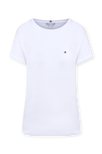 חולצת טי לבנה עם לוגו רקום TOMMY HILFIGER
