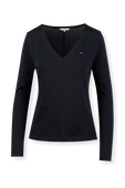 Long Sleeve V-Neck T-Shirt in Dark Blue