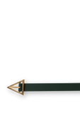 Triangle Leather Belt in Dark Green BOTTEGA VENETA