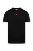 חולצת טי מכותנה בגוון שחור עם פאצ' לוגו בחזית DIESEL
