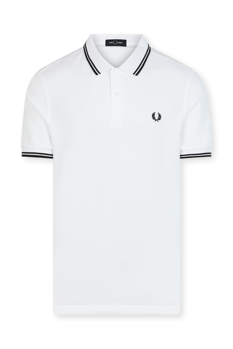 חולצת פולו לבנה עם לוגו רקום