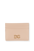 Baroque Card Holder in Pink Leather DOLCE & GABBANA