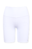 מכנסי טייץ קצרים בגזרה גבוהה בגוון לבן ALO YOGA