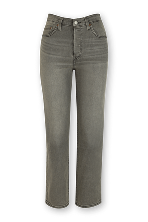 מכנסי ג'ינס ישרים גבוהים בגוון אפור LEVI`S