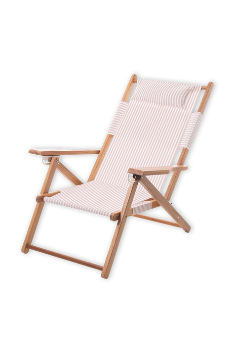 כיסא חוף טומי ורוד עם ידיות מעץ