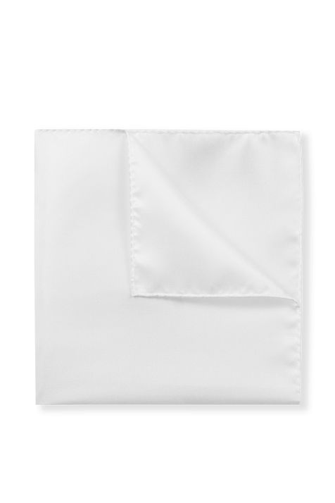 Silk-Jacquard Pocket Square in White HUGO